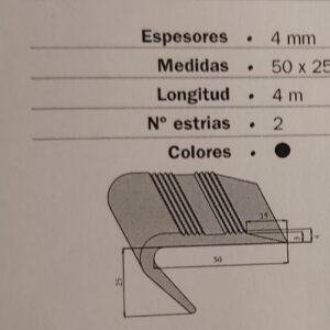 cantonera de goma para peldaño
