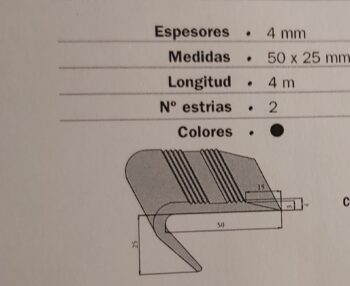 cantonera de goma para peldaño